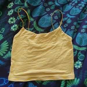 NWOT 🌊PacSun🌞 Yellow Striped Crop Top